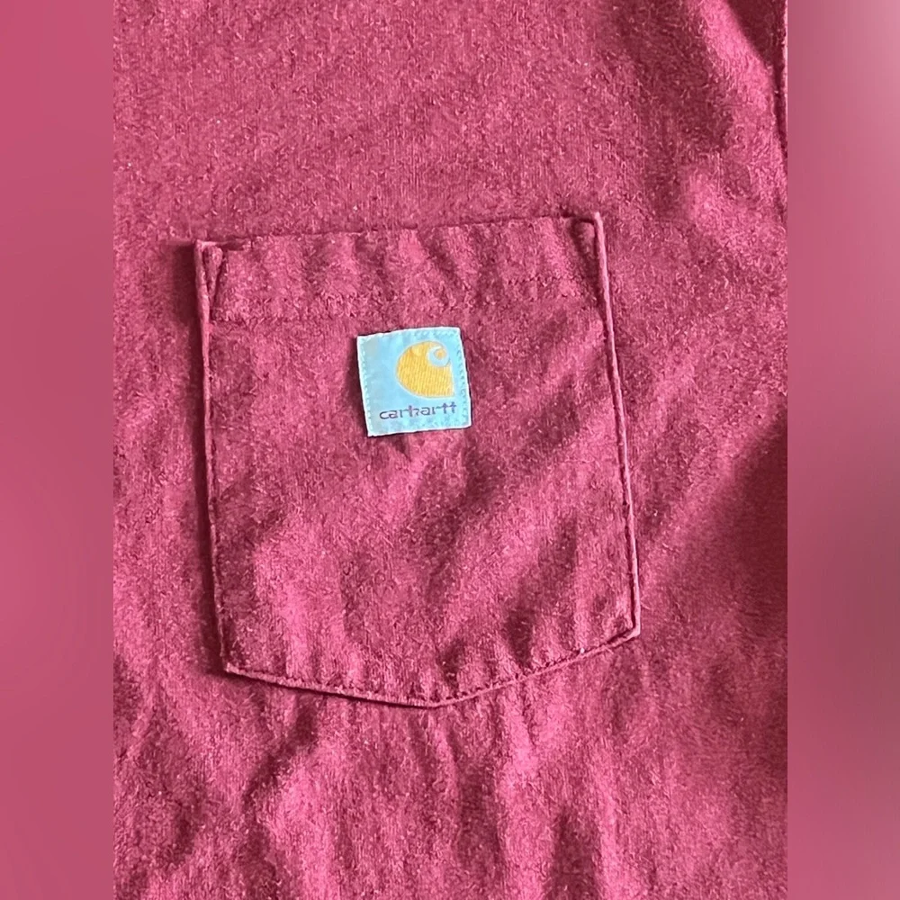 Carhartt Mens Large Red Original Fit Force Pocket Tee T Shirt - Picture 2 of 7